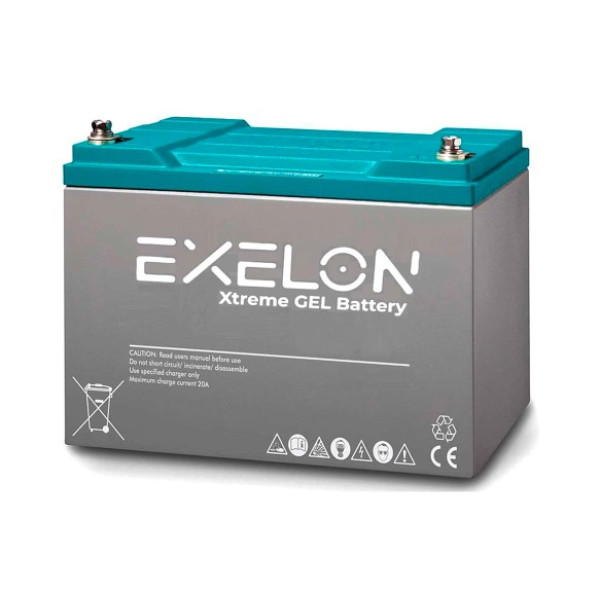 Акумуляторна батарея EXELON 100-12 GEL 12V 100Ah для резервного живлення та сонячних систем 330x173x218 30.4 кг Grey Q1/48