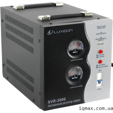 Стабілізатор напруги релейний Westech SVR-3000 3000VA для побутової техніки, 2100 Вт, 6 ступенів, 140-260 В, 220±7%, 3 розетки Shuko, металевий корпус