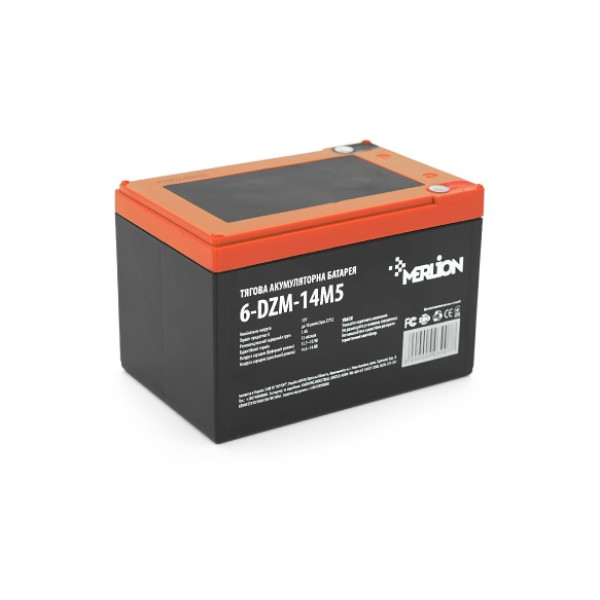 Аккумуляторная батарея 6-DZM-14 12V 14Ah AGM тяговый свинцово-кислотный для электровелосипеда и спецтехники