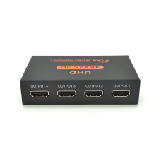Активний HDMI сплитер 1=>4 порта 1080p для розподілу відео на 4 екрани в офісах та навчальних закладах з підтримкою 4K та компактним дизайном