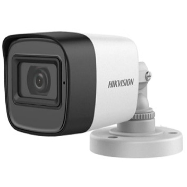 Turbo HD відеокамера Hikvision DS-2CE16H0T-ITFS 5МП (3.6мм) з мікрофоном для відеоспостереження, ІЧ підсвічування до 30м, IP67, 85° кут огляду