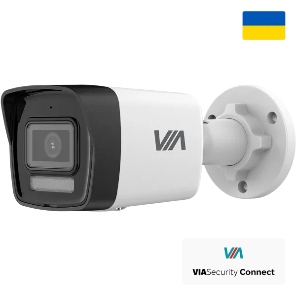 IP відеокамера 4МП VIA-IPC-4BE-LIM (2.8мм) для відеоспостереження з ІЧ підсвіткою до 30м, детектором руху, IP67, фокус 98°, кодеки H.264, H.265, MJPEG