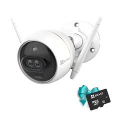 Комплект IP камеры Ezviz C3X для видеонаблюдения с аналитикой и картой памяти 32 Гб, 2 Мп, Wi-Fi, детекция движения, 3D-DNR, IP67