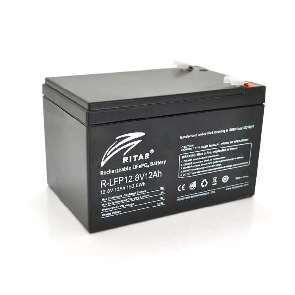 Акумуляторна батарея LiFePO4 12,8V 12Ah для енергозберігаючих систем з вбудованим BMS, максимальний заряд 6A, компактні габарити 150x98x95 мм, 4500 циклів розряду Акумуляторна батарея LiFePO4 12,8V 12Ah для енергозберігаючих систем з вбудованим BMS, максимальний заряд 6A, компактні габарити 150x98x95 мм, 4500 циклів розряду