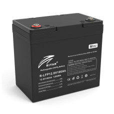 Акумуляторна батарея LiFePO4 12,8V 100Ah mini для сонячних систем та резервного живлення, 1280Wh BMS50@4S, компактні габарити 229х138х210 мм, вага 9,9 кг