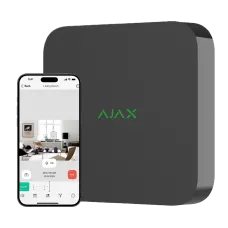 Відеореєстратор NVR Ajax 16ch black для відеоспостереження з підтримкою 4K, автоматичним записом і налаштуванням зон виявлення руху