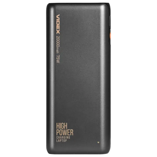 Повербанк VIDEX VPB-202C 75W Black 20000mAh для зарядки смартфонов, планшетов и ноутбуков с поддержкой PD и быстрой многопортовой зарядки