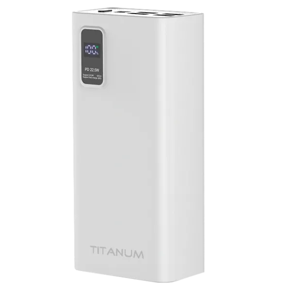 Повербанк TITANUM 728S 30000mAh 22.5W White Повербанк TITANUM 728S 30000mAh 22.5W White