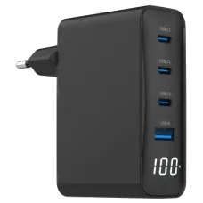 Зарядний пристрій Gembird TA-UC-PDQC100LCD-01-BK PD 100W
