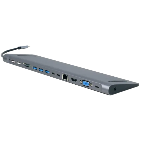 Док станція Cablexpert A-CM-COMBO9-01 USB-C 9-в-1 Док станція Cablexpert A-CM-COMBO9-01 USB-C 9-в-1