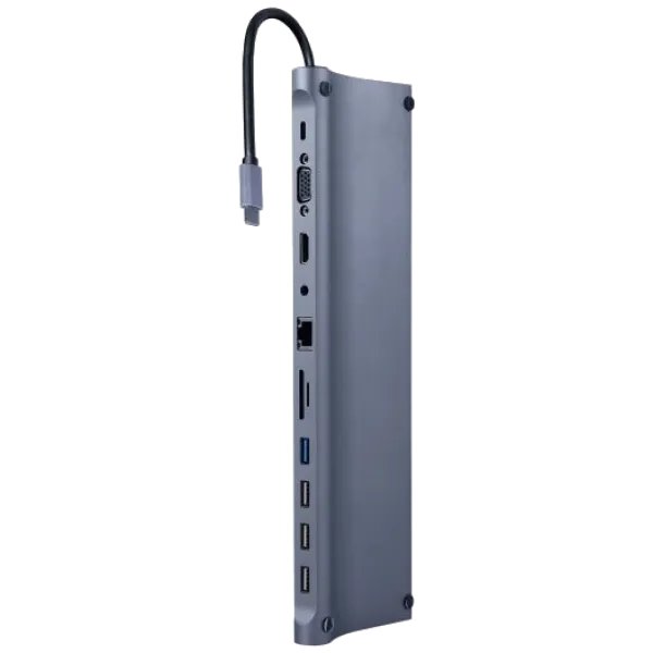 Док станція Cablexpert A-CM-COMBO11-01 USB-C 11-в-1 Док станція Cablexpert A-CM-COMBO11-01 USB-C 11-в-1