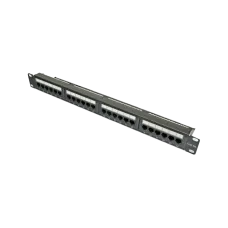 Патч-панель 19" 24xRJ-45 UTP кат.5e з заднім організатором для комп'ютерних мереж Kingda KDPA6043