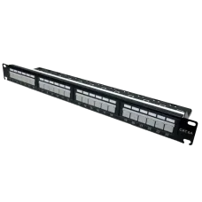 Патч-панель 19" 24xRJ-45 UTP, кат. 6a, із заднім організатором з пластиковими шторками, LW L&W ELECTRONICAL LW-PP74