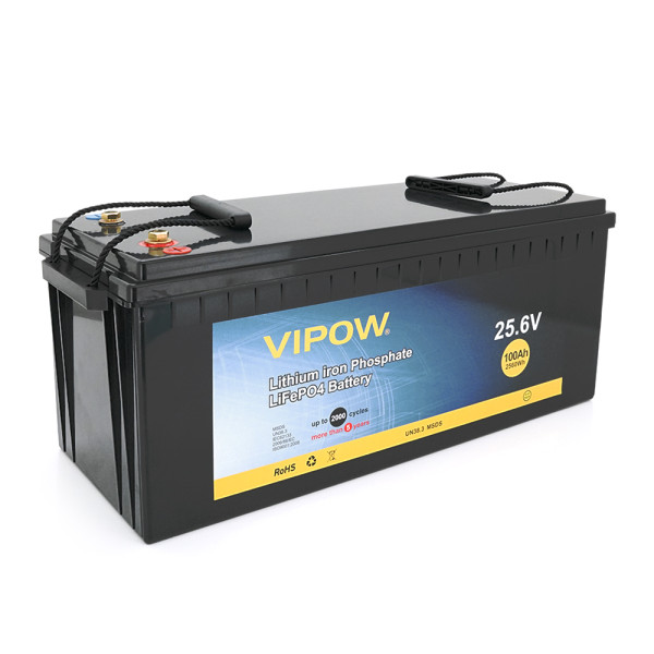 Акумуляторная батарея LiFePO4 25,6V 100Ah с BMS платой 80A для домашних и автономных энергетических систем (523*207*215)