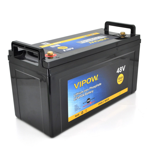 Акумуляторная батарея LiFePO4 Vipow 51.2V 30Ah с BMS 40A для ИБП и котлов Акумуляторная батарея LiFePO4 Vipow 51.2V 30Ah с BMS 40A для ИБП и котлов