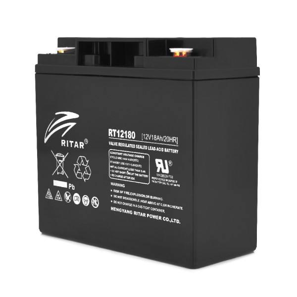 Акумуляторна батарея AGM RITAR RT12180BM5 12V 18Ah для ДБЖ та систем відеоспостереження, сигналізації й резервного освітлення Акумуляторна батарея AGM RITAR RT12180BM5 12V 18Ah для ДБЖ та систем відеоспостереження, сигналізації й резервного освітлення