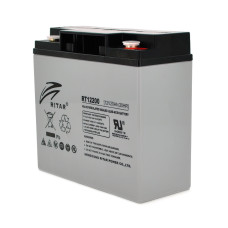 Акумуляторна батарея AGM RITAR RT12200 12V 20Ah для джерел безперебійного живлення та систем відеоспостереження