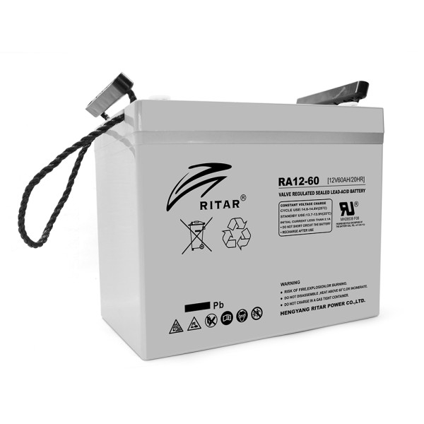 Акумуляторна батарея AGM RA12-60 12V 60Ah для джерела безперебійного живлення та систем відеоспостереження Акумуляторна батарея AGM RA12-60 12V 60Ah для джерела безперебійного живлення та систем відеоспостереження