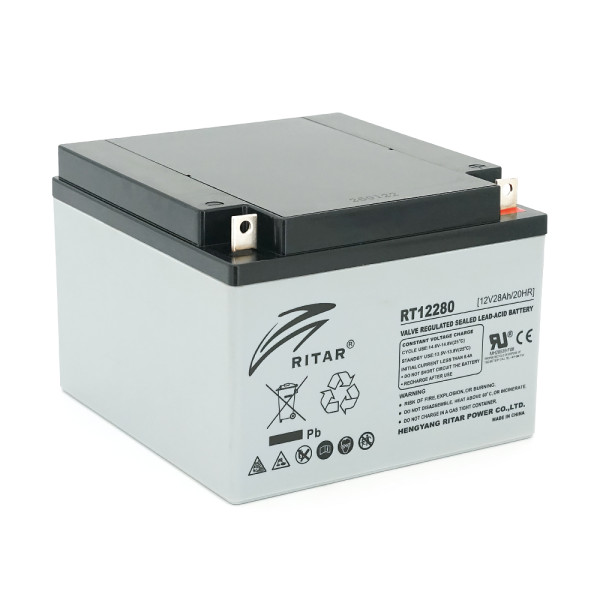 Акумуляторна батарея AGM RITAR RT12280 L5, Gray Case, 12V 28Ah (166х178х125) Акумуляторна батарея AGM RITAR RT12280 L5, Gray Case, 12V 28Ah (166х178х125)