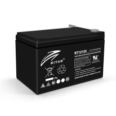 Акумуляторна батарея AGM RT12120B 12V 12Ah для джерел безперебійного живлення та систем відеоспостереження