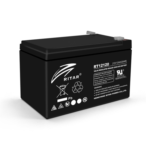 Акумуляторна батарея AGM RT12120B 12V 12Ah для джерел безперебійного живлення та систем відеоспостереження Акумуляторна батарея AGM RT12120B 12V 12Ah для джерел безперебійного живлення та систем відеоспостереження