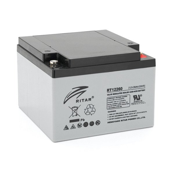 Акумуляторна батарея AGM RITAR RT12260, Gray Case, 12V 26.0Ah (166 х 178 х125 ) Q1 Акумуляторна батарея AGM RITAR RT12260, Gray Case, 12V 26.0Ah (166 х 178 х125 ) Q1