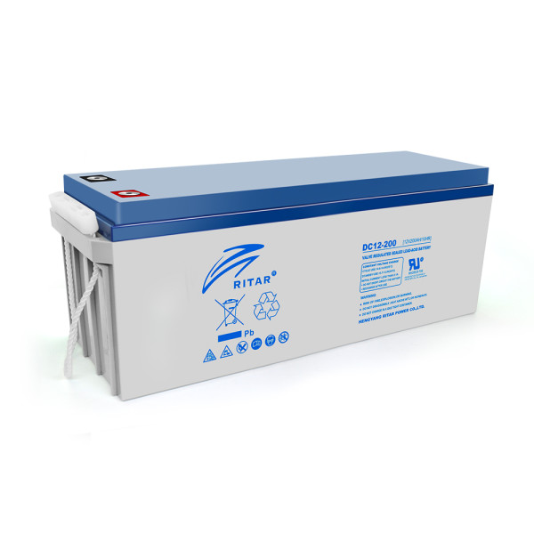 Акумулятор AGM DC12-200 12V 200Ah для ДБЖ, телекомунікацій, відеоспостереження та систем безпеки Акумулятор AGM DC12-200 12V 200Ah для ДБЖ, телекомунікацій, відеоспостереження та систем безпеки