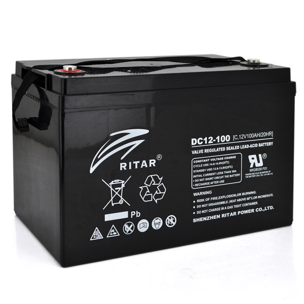 Акумуляторна батарея CARBON RITAR DC12-100C AGM 12В 100Аг для сонячної енергетики та автономних систем живлення Акумуляторна батарея CARBON RITAR DC12-100C AGM 12В 100Аг для сонячної енергетики та автономних систем живлення