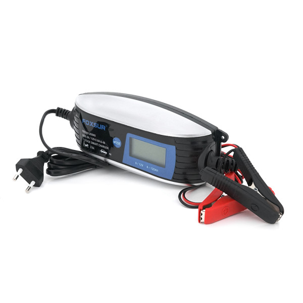 Зарядное устройство Foxsur FBC061200840 6/12V с LCD дисплеем и защитой AGM GEL свинец 4A 100-240V для аккумуляторов автомобилей и мотоциклов Зарядное устройство Foxsur FBC061200840 6/12V с LCD дисплеем и защитой AGM GEL свинец 4A 100-240V для аккумуляторов автомобилей и мотоциклов