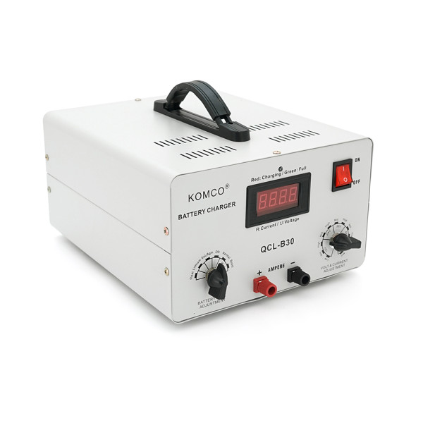 Зарядний пристрій для акумуляторів QCL-B30, AGM/LiFePO4, output:12-72V, 5А-40А, крокодили, 290x247x157mm Зарядний пристрій для акумуляторів QCL-B30, AGM/LiFePO4, output:12-72V, 5А-40А, крокодили, 290x247x157mm