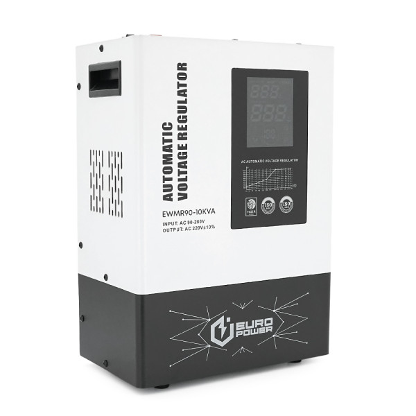 Стабилизатор напряжения релейный Europower EWMR90-10KVA LCD, 8000W, 60A, AC 95V-275V, 50Hz/60Hz, aluninum, ≤50dB, 440x390x270mm, 19kg, Q1 Стабилизатор напряжения релейный Europower EWMR90-10KVA LCD, 8000W, 60A, AC 95V-275V, 50Hz/60Hz, aluninum, ≤50dB, 440x390x270mm, 19kg, Q1