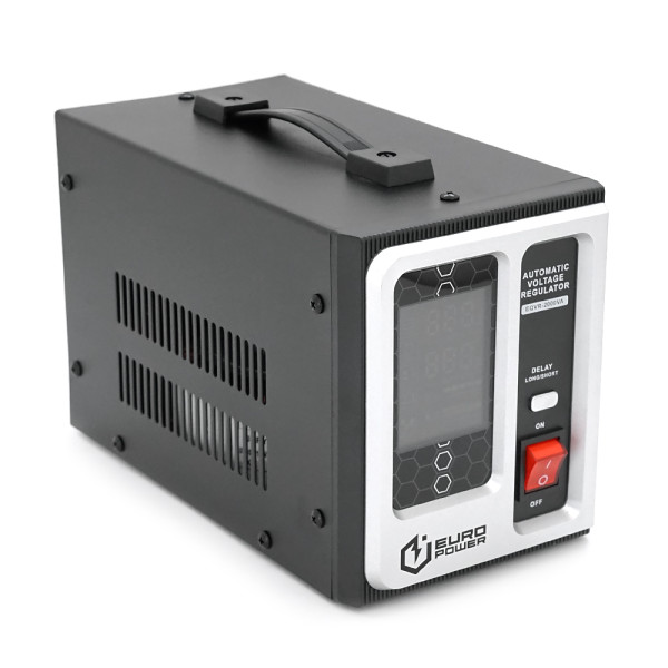 Стабілізатор напруги релейний Europower EQVR-2000VA LCD, 1600W, AC 100V-260V, 50Hz/60Hz, aluminum, ≤50dB, 680x330x220mm, 4.4kg, Q4 Стабілізатор напруги релейний Europower EQVR-2000VA LCD, 1600W, AC 100V-260V, 50Hz/60Hz, aluminum, ≤50dB, 680x330x220mm, 4.4kg, Q4