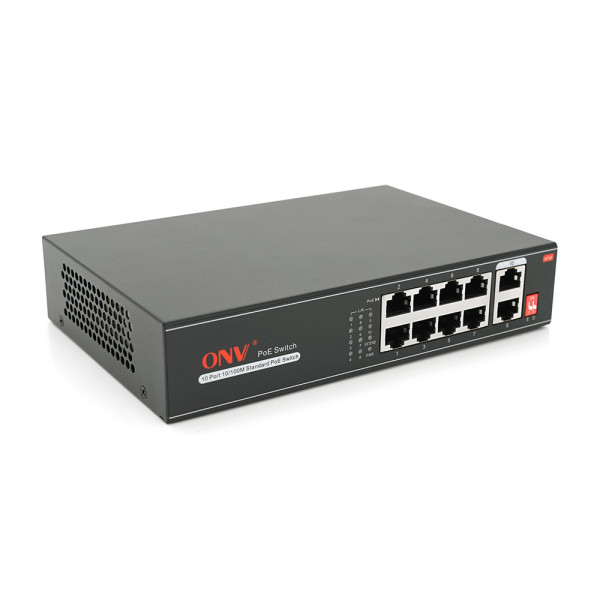 PoE комутатор ONV-H1108PLD 8 портів 100 Мбіт 2 uplink до 250 м з автоперезапуском для відеоспостереження та мережевої інфраструктури PoE комутатор ONV-H1108PLD 8 портів 100 Мбіт 2 uplink до 250 м з автоперезапуском для відеоспостереження та мережевої інфраструктури
