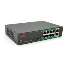 8ми портовий PoE комутатор з автоперезапуском ONV-H1108PSD, 8хРоЕ 100 Мбіт + 2хUplink 100 Мбіт до 250м, IEEE802.3af/at, загальна потужність120 Вт