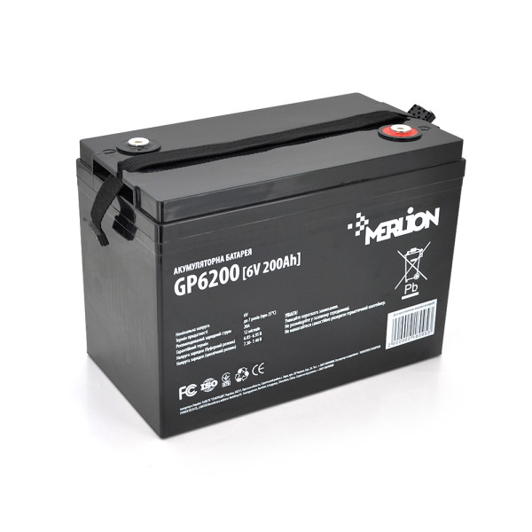 Акумуляторна батарея AGM GP6200 6V 200Ah для ДБЖ та систем відеоспостереження Акумуляторна батарея AGM GP6200 6V 200Ah для ДБЖ та систем відеоспостереження