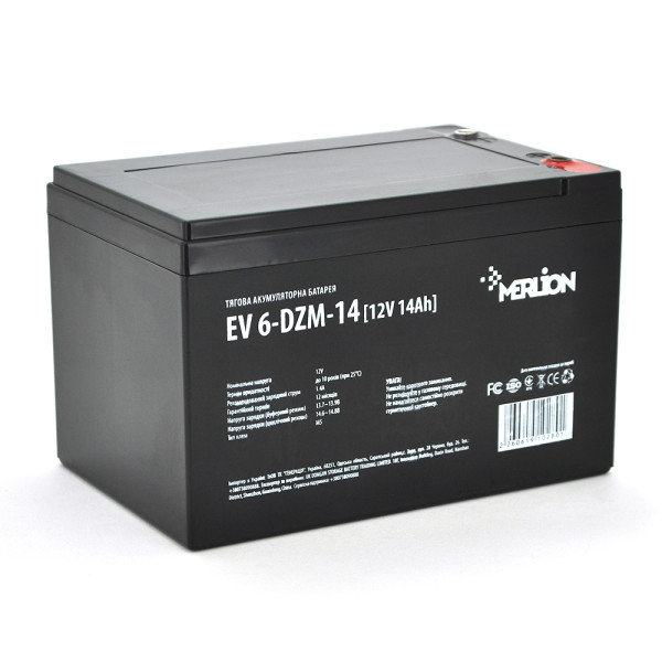 Тяговый аккумулятор Merlion EV 6-DZM-14 12V 14Ah M5 для электросамокатов и инвалидных колясок AGM VRLA Тяговый аккумулятор Merlion EV 6-DZM-14 12V 14Ah M5 для электросамокатов и инвалидных колясок AGM VRLA