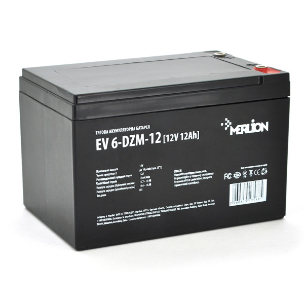 Тяговый аккумулятор EV 6-DZM-12 12В 12А·ч M5 для электроскутеров и гольфкаров Тяговый аккумулятор EV 6-DZM-12 12В 12А·ч M5 для электроскутеров и гольфкаров