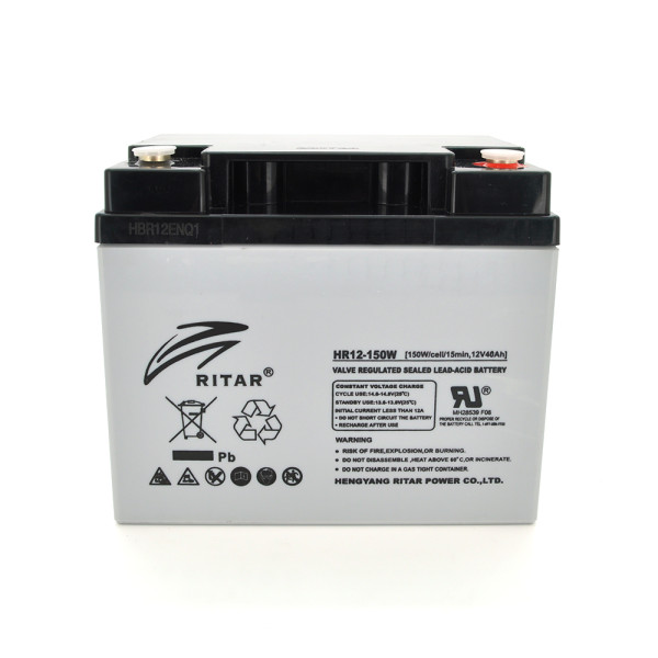 Акумуляторна батарея AGM HR12150W 12V 40Ah для ДБЖ, відеоспостереження та систем резервного живлення Акумуляторна батарея AGM HR12150W 12V 40Ah для ДБЖ, відеоспостереження та систем резервного живлення