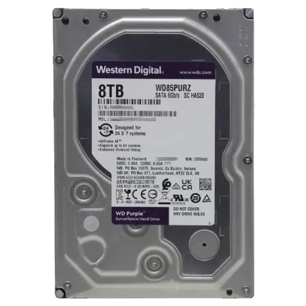 Жорсткий диск внутрішній Western Digital Purple WD85PURZ 8Тб Жорсткий диск внутрішній Western Digital Purple WD85PURZ 8Тб