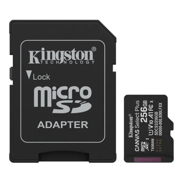 Карта пам'яті Kingston microSD 256GB C10 UHS-I A1 V10 R150MB/s + SD Карта пам'яті Kingston microSD 256GB C10 UHS-I A1 V10 R150MB/s + SD