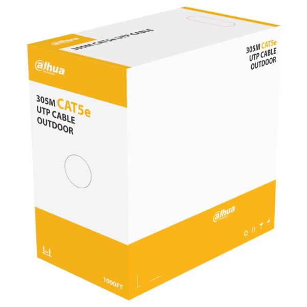 Кабель витая пара Dahua (для наружной прокладки 0,51мм) UTP CAT5e 305м DH-PFM920-5EU
