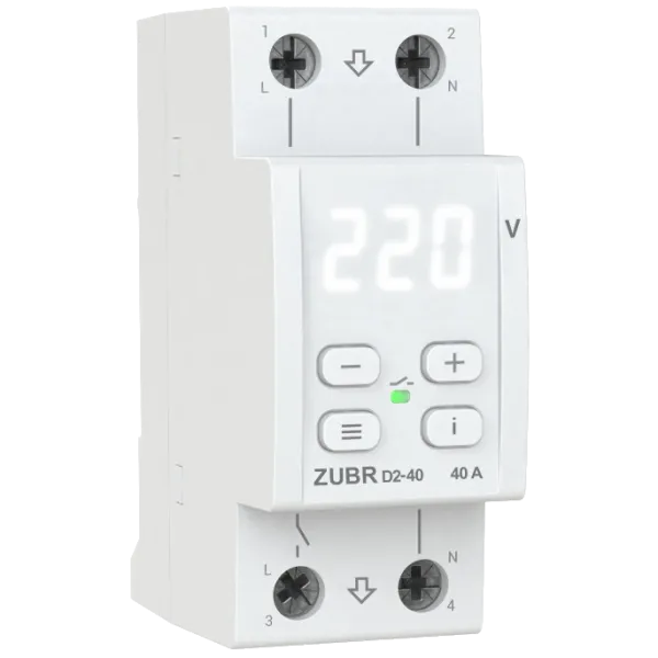 Реле напруги ZUBR D2-40 (max 40 А, 8 800 ВА)