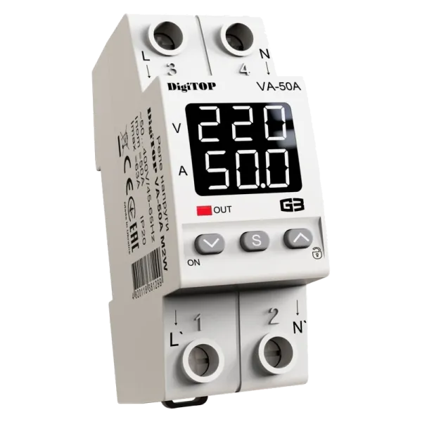 Реле напруги DigiTop VА-50A M2W Реле напруги DigiTop VА-50A M2W