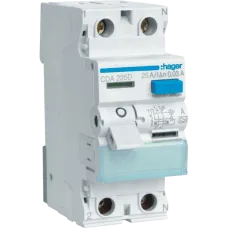 Диференціальне реле 2P, 6kA, 25A, 30mA, A Hager CDA225D