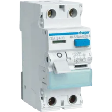 Диференціальне реле 2P, 6kA, 40A, 30mA, A Hager CDA240D