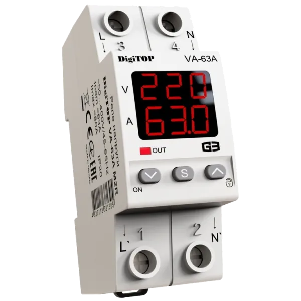 Реле напруги DigiTop VА-63A M2R