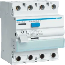 Диференціальне реле 4P, 6kA, 40A, 30mA, A Hager CDA440D