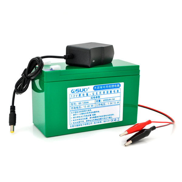 Акумуляторна батарея 12V 6A QiSuo на Li-ion 18650 для живлення електромашин та інструментів з зарядним пристроєм 12.6V 1A і крокодилами Акумуляторна батарея 12V 6A QiSuo на Li-ion 18650 для живлення електромашин та інструментів з зарядним пристроєм 12.6V 1A і крокодилами