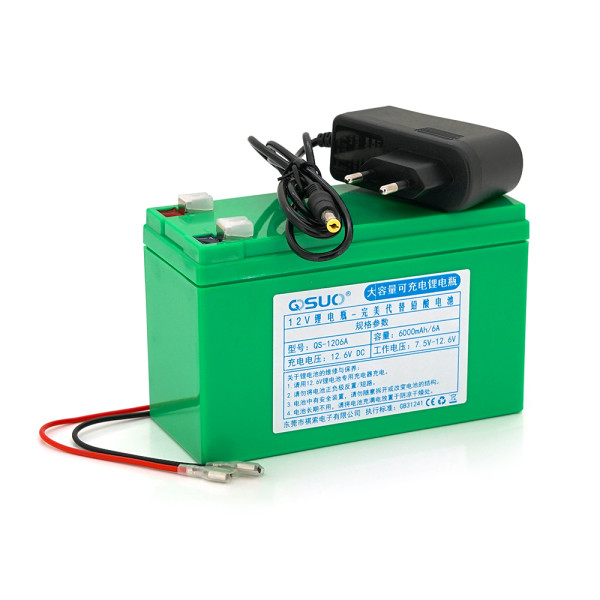 Літієва акумуляторна батарея QiSuo 12 V 6A Li-ion 18650 для електромашин, велосипедів, інструментів та поливального обладнання з зарядним пристроєм 12,6V 1A Літієва акумуляторна батарея QiSuo 12 V 6A Li-ion 18650 для електромашин, велосипедів, інструментів та поливального обладнання з зарядним пристроєм 12,6V 1A