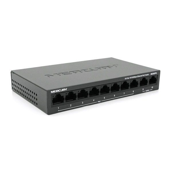 Коммутатор POE Mercury MS10CPS с 8 портами POE + 2 порта UP-Link 100Мбит, БП в комплекте, Q18 Коммутатор POE Mercury MS10CPS с 8 портами POE + 2 порта UP-Link 100Мбит, БП в комплекте, Q18
